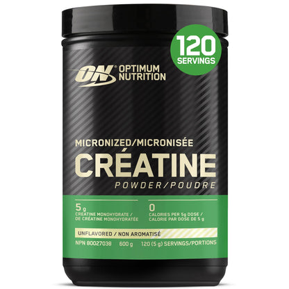 Optimum Nutrition 100% Pure Creatine Monohydrate Micronized Powder, Unflavored, 600g - 120servings (packaging may vary) 🍁 All In One Marketplace Canada