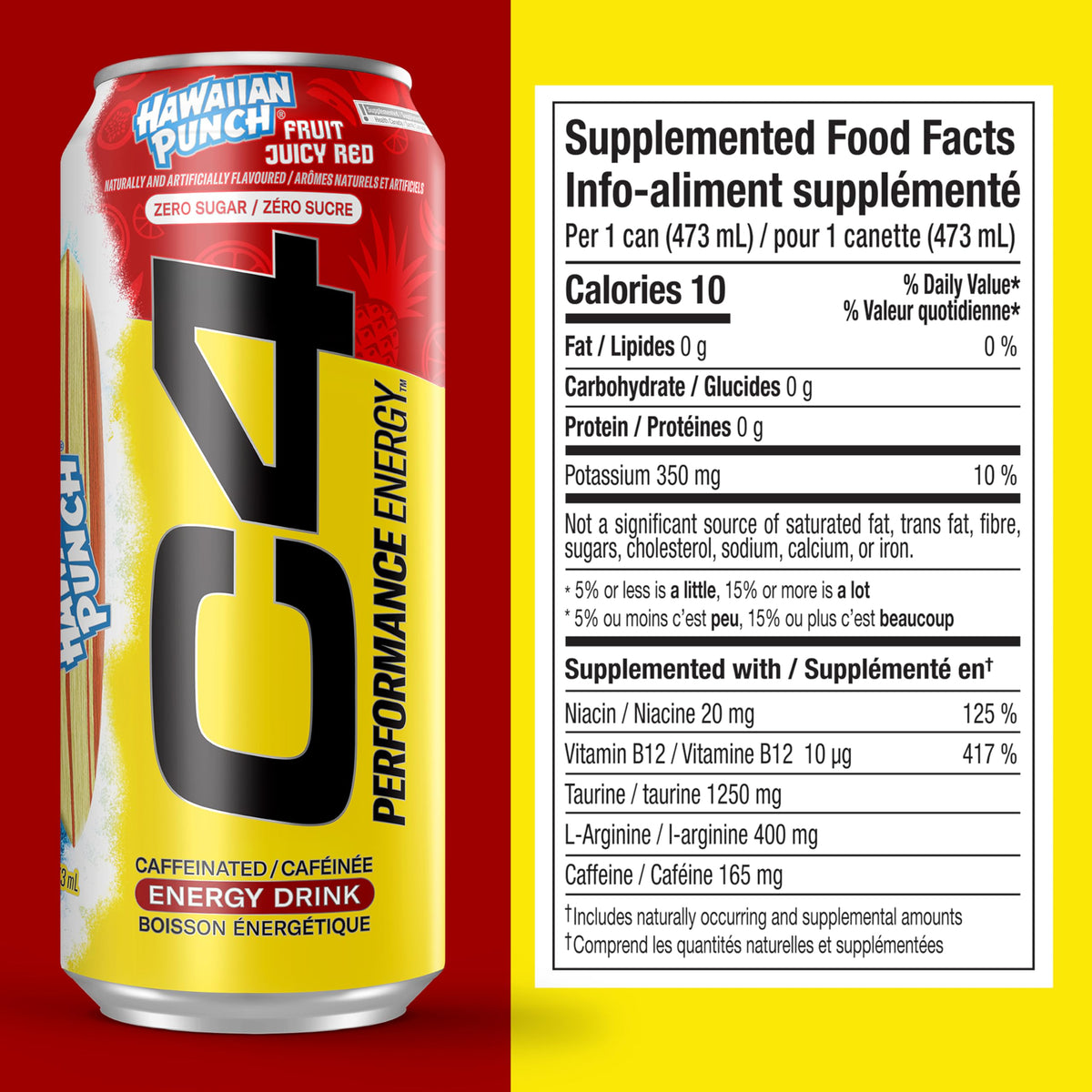 Cellucor C4 Performance Energy Drink, Hawaiian Punch Juicy Red, Carbonated Sugar Free Drink with no Artificial Colours or Dyes, 473mL, 12 count 🍁 All In One Marketplace Canada