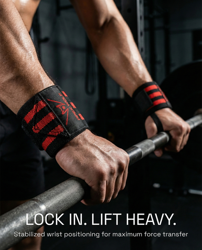 Battle Wrap Wrist Straps (Pair) - Red