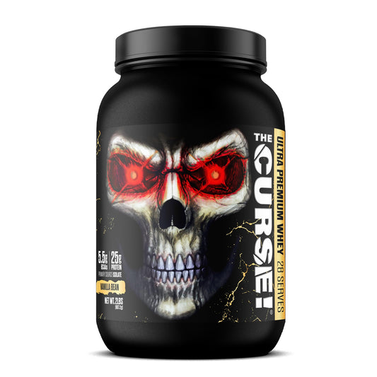 JNX SPORTS The Curse! Ultra Premium Whey Protein Powder Vanilla Bean 2lb | 25g Protein Per Serve Primary Source Whey Isolate